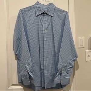 Vineyard vines classic fit gingham blue whale shirt. XL